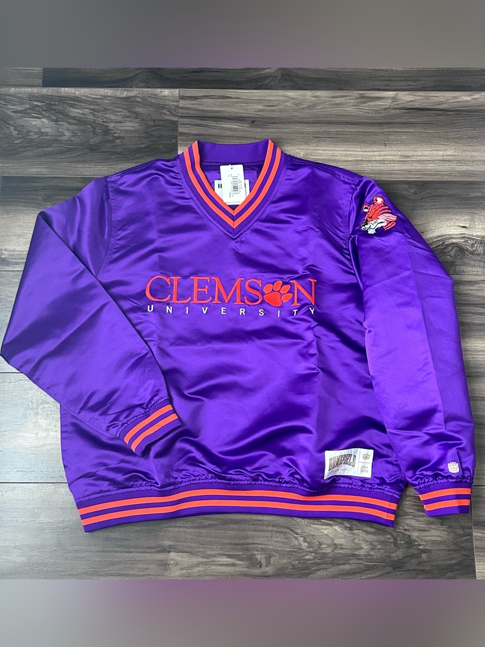 HomeField Clemson Tigers Authentic Bomber Varsity Pullover Men’s Large New